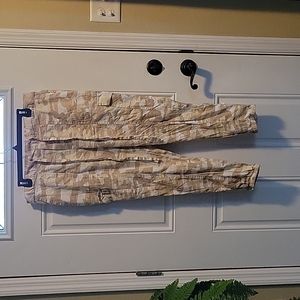 Beige camo drawstring pants